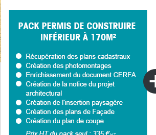 Pack permis de construire inférieur à 170m²