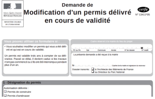 permis modificatif