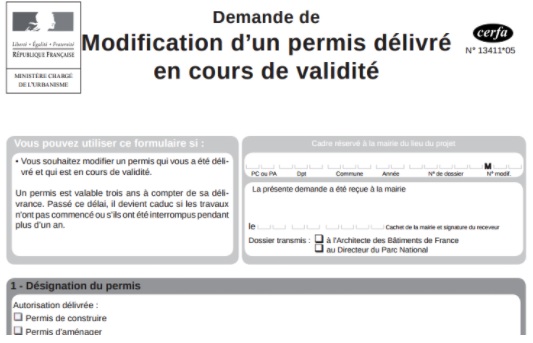 permis modificatif