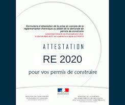 attestation thermique RE2020 permis de construire