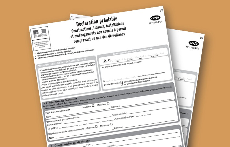 déclaration préalable imprimé Cerfa